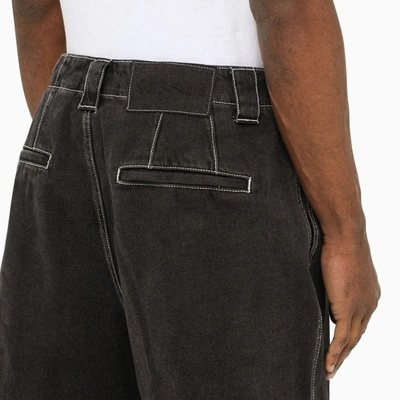 Shop Sunnei Washed Denim Bermuda Shorts In Black