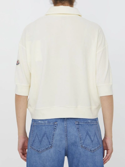 Shop Moncler Terrycloth Polo Shirt In White