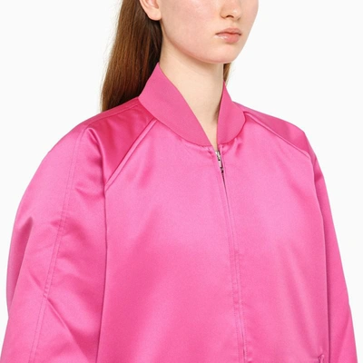 Shop The Andamane Oversized Fuchsia Bomber Jacket In Pink