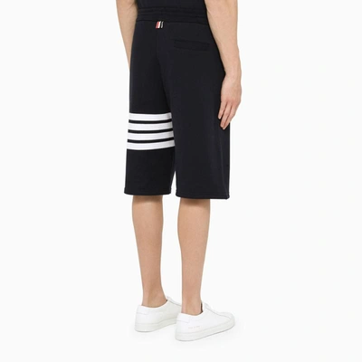 Shop Thom Browne Navy Bermuda Shorts With Bands In Blue