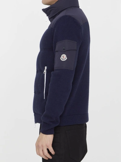 Shop Moncler Tricot Cardigan In Blue