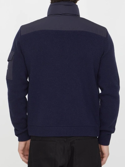 Shop Moncler Tricot Cardigan In Blue