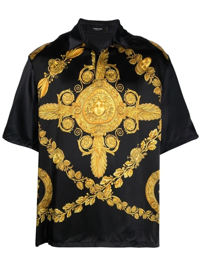 Shop Versace Baroque-print Shirt In Nero E Oro