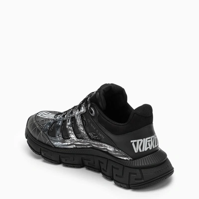 Shop Versace Black/grey Trigreca Sneakers