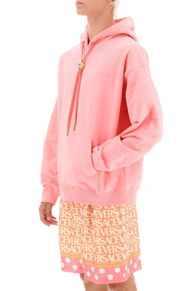 Shop Versace La Medusa Hoodie In Pink