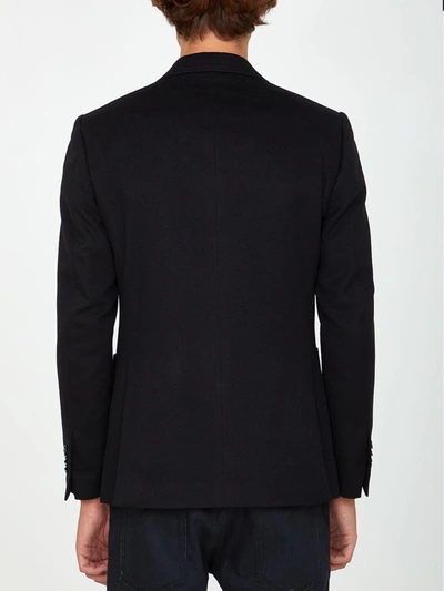 Shop Lardini Wool Cashmere Jacket In Black