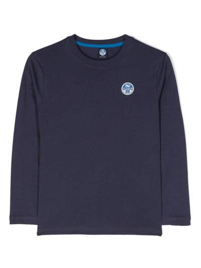 Shop North Sails Logo-patch Long-sleeve T-shirt In Blue
