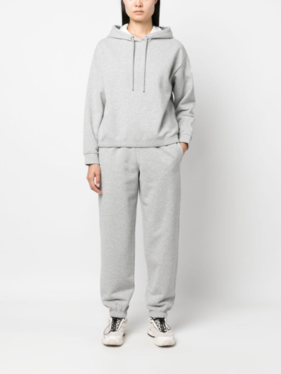 Shop Moncler Logo-patch Cotton-blend Track Pants In Grey