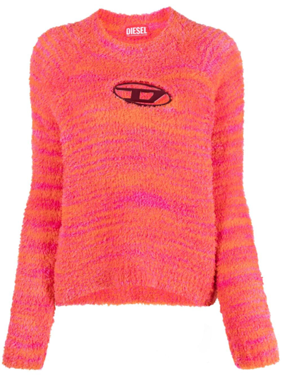 Shop Diesel M-kyra Logo-plaque Jumper In Pink