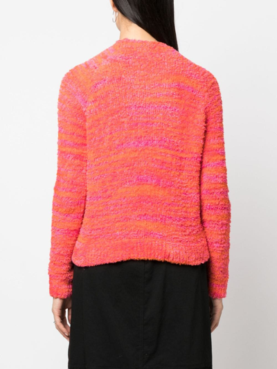 Diesel Logo-plaque Towelling-finish Jumper In Pink