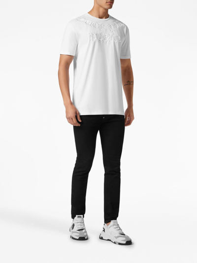 Philipp Plein T-shirt Round Neck Ss Gothic Plein In White