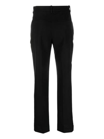 Calvin Klein Linen Cropped Trousers In Black