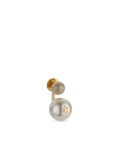 Shop Jimmy Choo Auri Crystal-embellished Earring In Gold