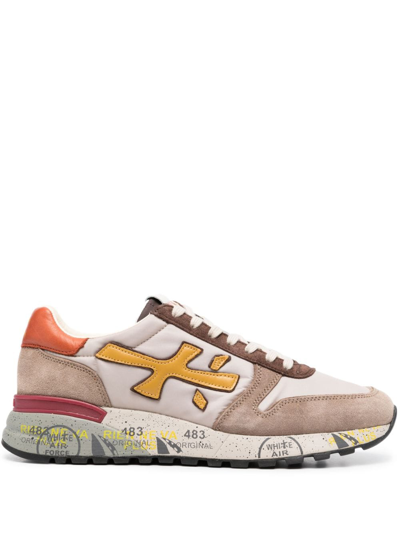 Shop Premiata Mick Panelled Sneakers In Neutrals