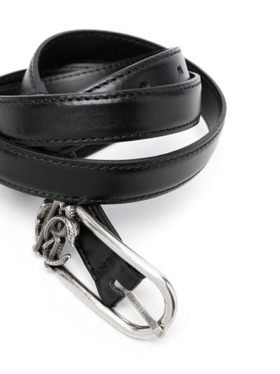 Shop Roberto Cavalli Logo-buckle Leather Belt In Black