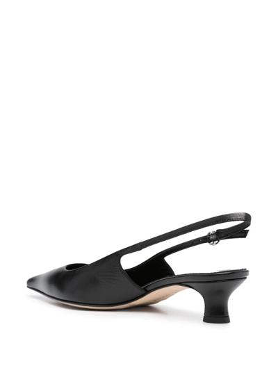 Shop Aeyde 50mm Pointed-toe Leather Pumps In Black