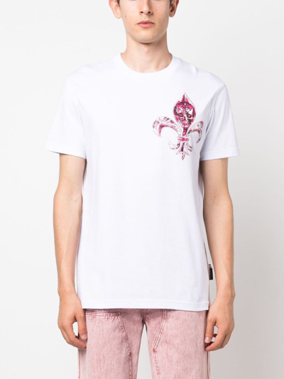 Philipp Plein Ss Chrome Round-neck T-shirt In White