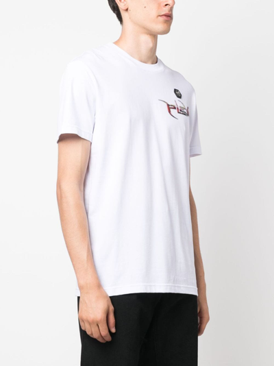 Shop Philipp Plein Logo-print Cotton T-shirt In White