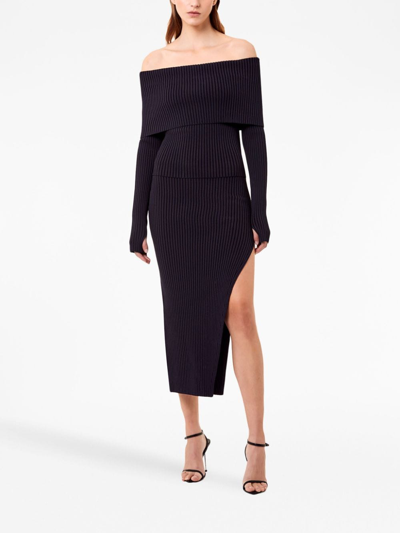 Shop Nicholas Nixie Ribbed Pencil Skirt In Black