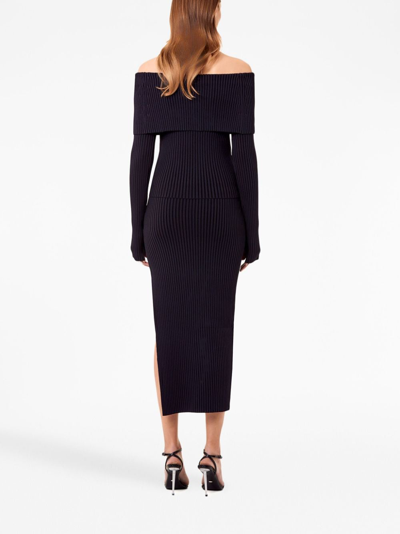 Nicholas Nixie Ribbed Pencil Skirt In Black