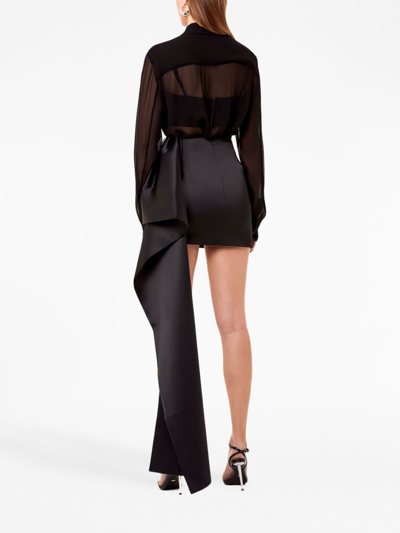 Shop Nicholas Caspian Satin Skirt In Black