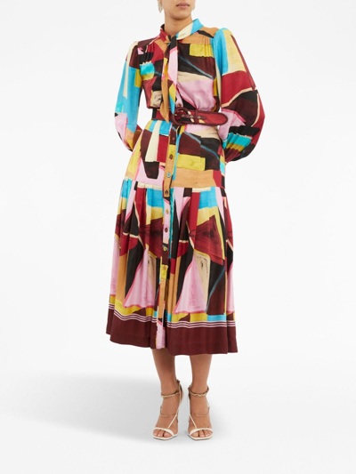 Shop Rebecca Vallance Bastille Abstract-print Dress In Multicolour