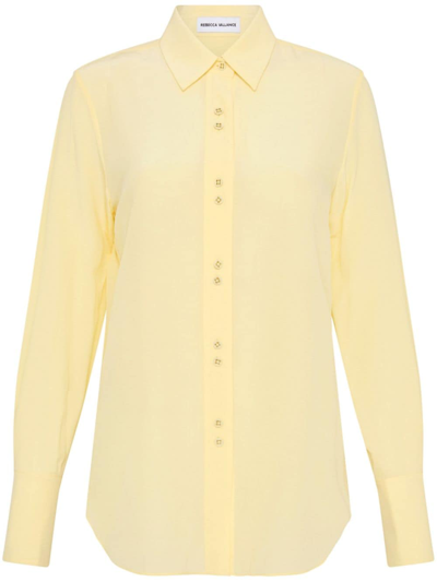 Shop Rebecca Vallance Pascal Long-sleeve Silk Shirt In Yellow