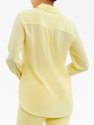 Shop Rebecca Vallance Pascal Long-sleeve Silk Shirt In Yellow