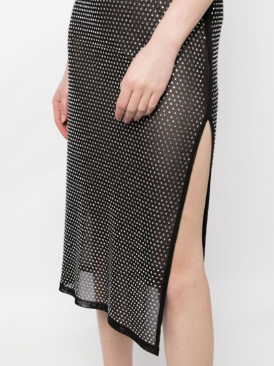 Shop Cynthia Rowley Knitted Round-neck Midi Dress In Black