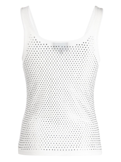 Shop Cynthia Rowley Crystal-embellished Tank Top In White