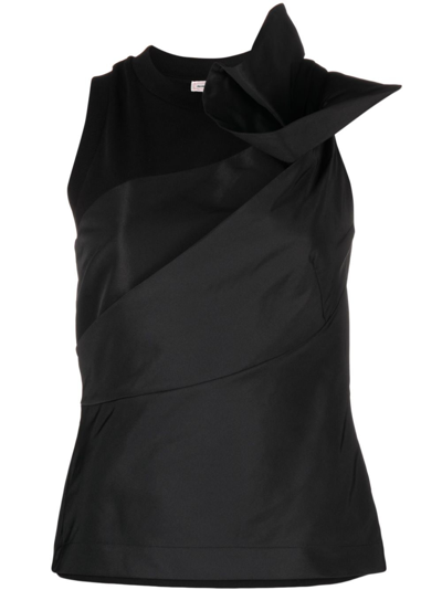 Shop Alexander Mcqueen Asymmetric Sleeveless Top In Black