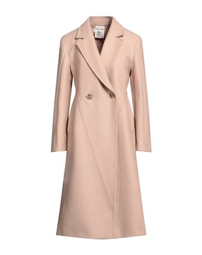 Shop Semicouture Woman Coat Camel Size 6 Virgin Wool, Polyamide In Beige