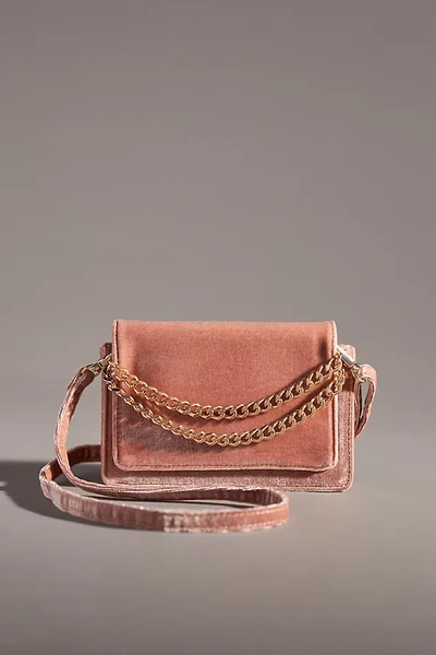 Shop By Anthropologie Velvet Crossbody Wallet In Pink