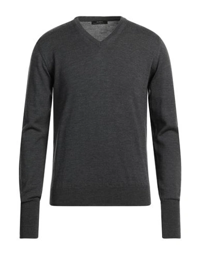 Shop Alpha Massimo Rebecchi Man Sweater Lead Size 38 Merino Wool In Grey
