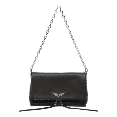 Shop Zadig & Voltaire Wings Plaque Chain Strap Shoulder Bag In Black