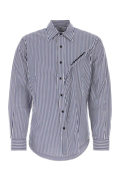 Shop Y/project Logo Embroidered Striped Poplin Shirt In Multi