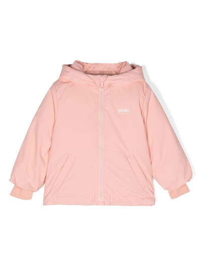 Shop Kenzo Pink Logo-print Puffer Jacket