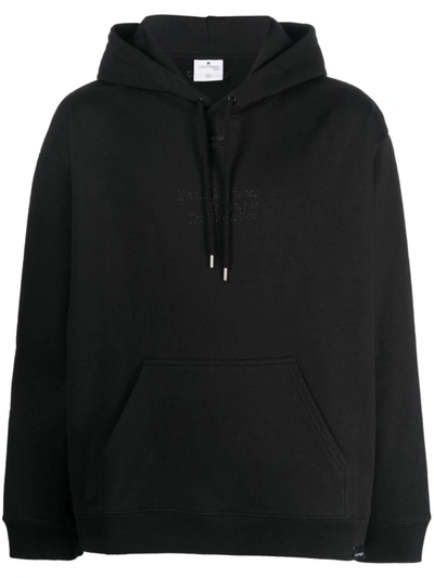 Courrèges Black Cotton Hoodie In Black