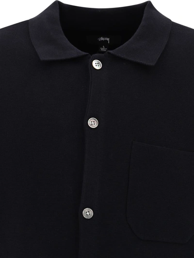 Shop Stussy Stüssy "perforated Swirl Knit" Shirt In Black