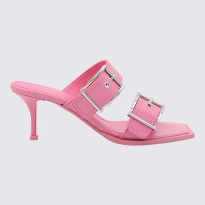 Shop Alexander Mcqueen Sandals In Sugar Pink/silver