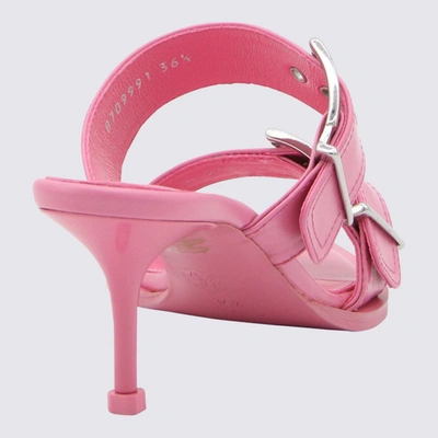 Shop Alexander Mcqueen Sandals In Sugar Pink/silver