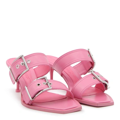 Shop Alexander Mcqueen Sandals In Sugar Pink/silver
