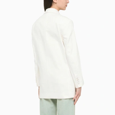 Shop Ami Alexandre Mattiussi Ami Paris Double-breasted Jacket In White