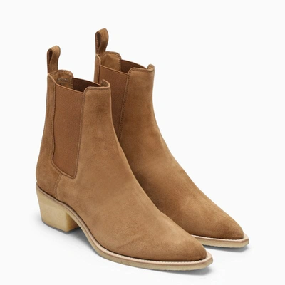 Shop Amiri Cognac Suede Chelsea Boot In Brown