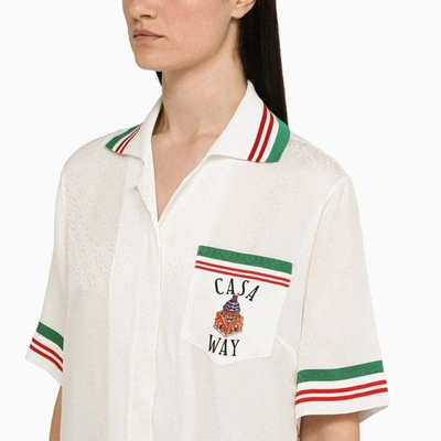 Shop Casablanca White Jacquard Shirt In Print
