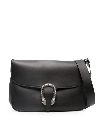 Shop Gucci Dionysus Leather Messenger Bag In Schwarz