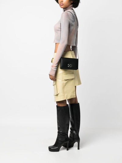 Shop Off-white Arrows-motif Leather Cross-body Bag In Schwarz