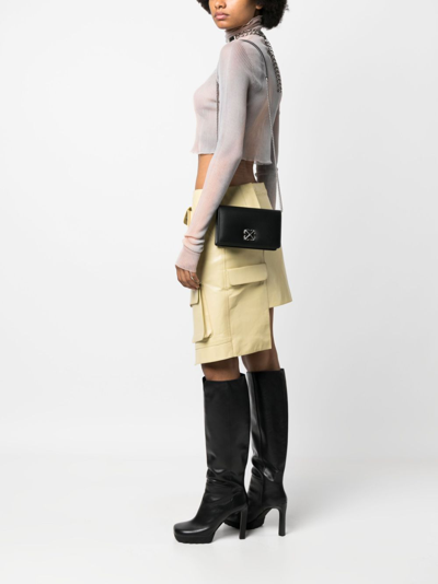 Off-white Arrows-motif Leather Cross-body Bag In Schwarz