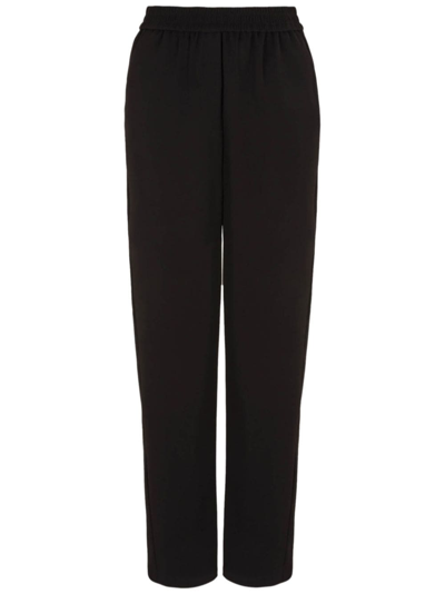 Shop Armani Exchange Cropped Tapered-leg Trousers In Schwarz