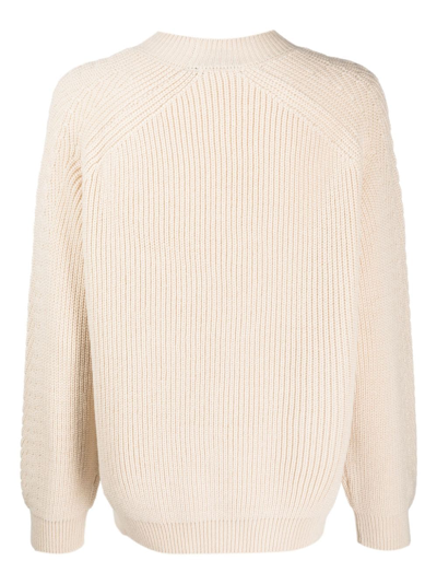 Shop Seventy Ribbed-knit Wool-blend Jumper In Neutrals